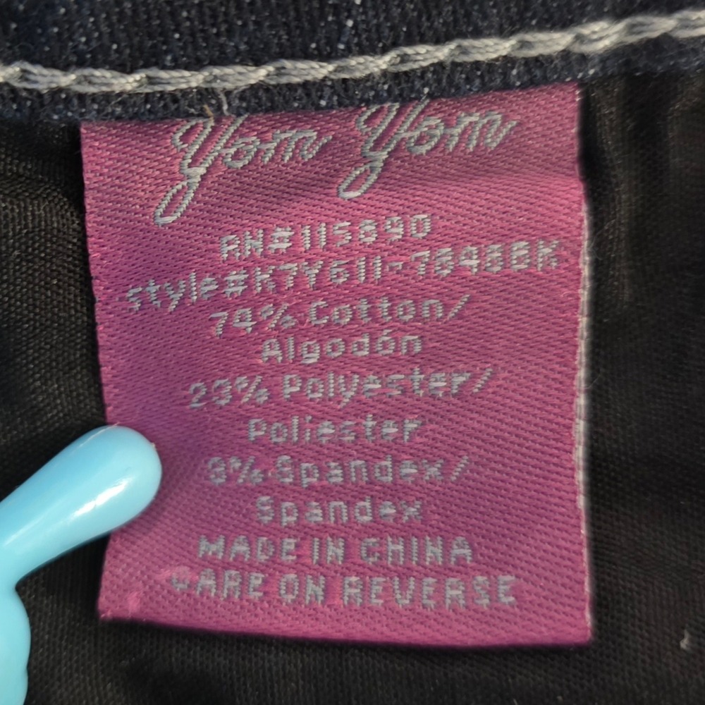 Y2K Yom Yom Girls Denim Shorts Sequin Back Pockets Rhinestones Blue Size 14 - Picture 5 of 8
